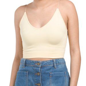 FREE PEOPLE Ribbed V-neck Brami